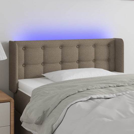 Cabeceira de cama c/ luzes LED 103x16x78/88cm cinza-acastanhado