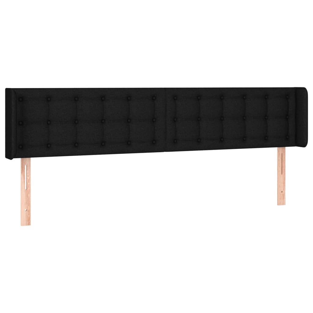 Cabeceira de cama c/ luzes LED tecido 163x16x78/88 cm preto