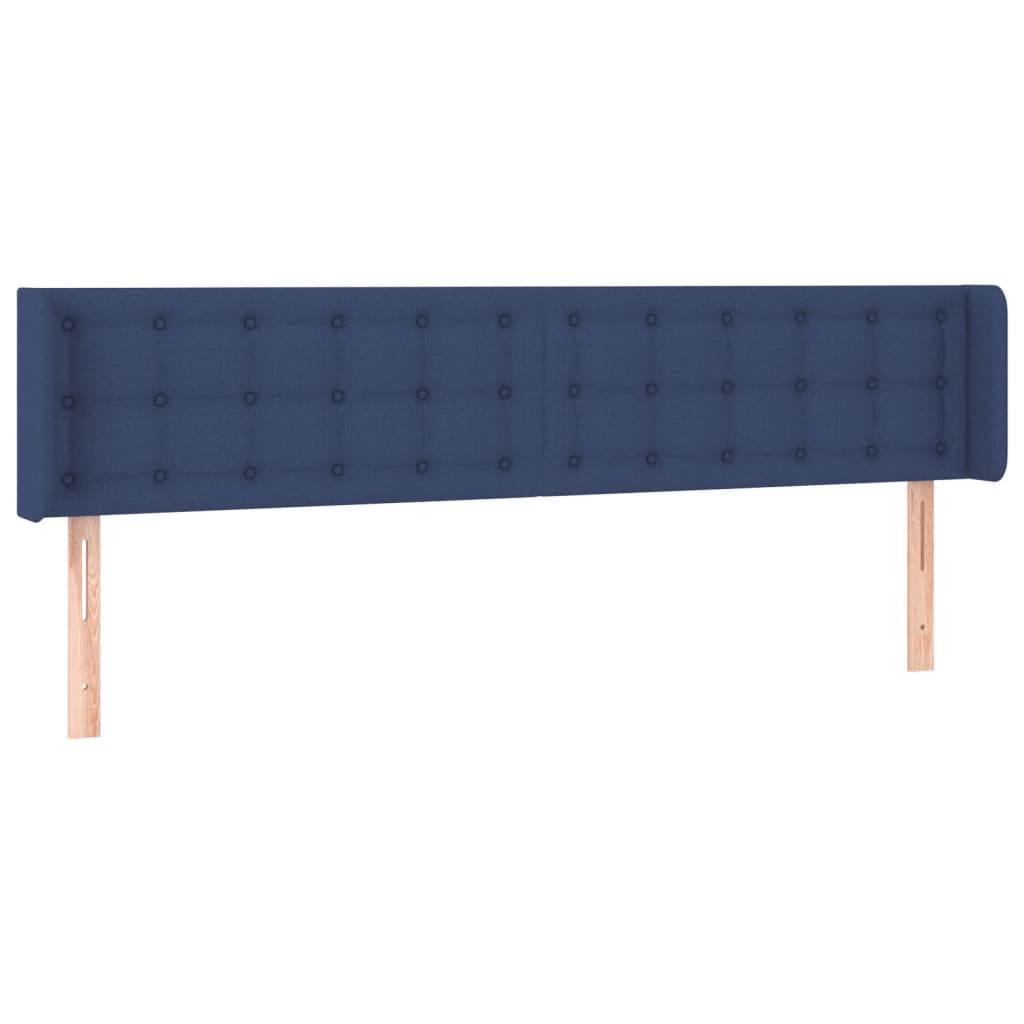 Cabeceira de cama c/ luzes LED tecido 183x16x78/88 cm azul