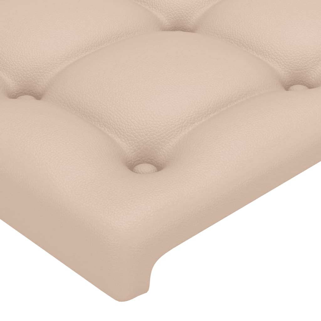 Cabeceira cama c/ LED couro artif. 103x16x118/128 cm cappuccino