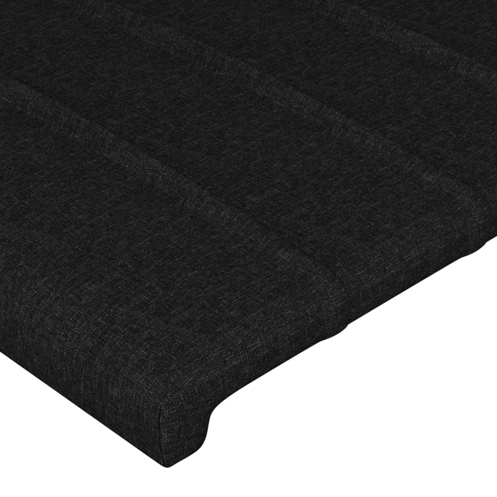 Cabeceira de cama c/ luzes LED tecido 163x16x118/128 cm preto