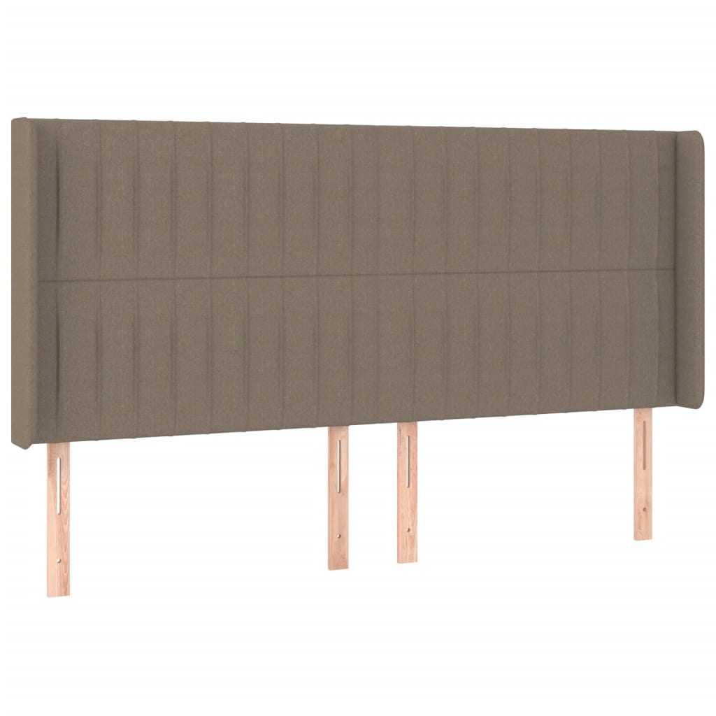 Cabeceira cama c/ LED tecido 163x16x118/128cm cinza-acastanhado