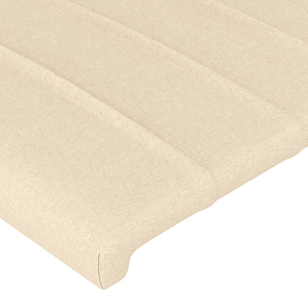 Cabeceira cama c/ luzes LED tecido 163x16x118/128 cm cor creme