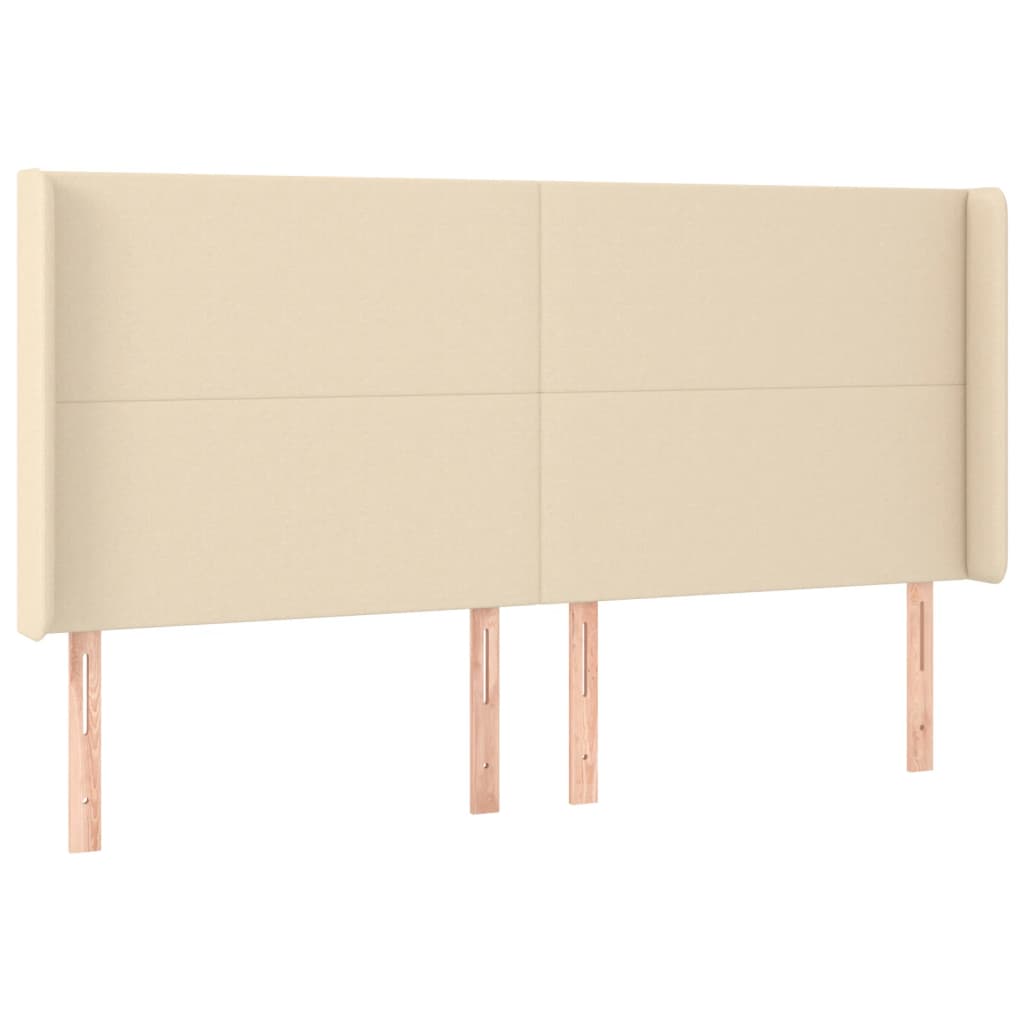 Cama box spring c/ colchão e LED 180x200 cm tecido cor creme