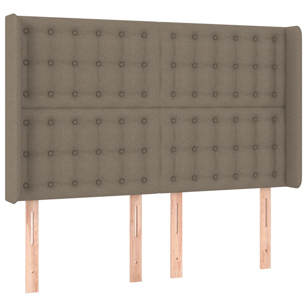 Cama box spring colchão/LED 140x200 cm tecido cinza-acastanhado