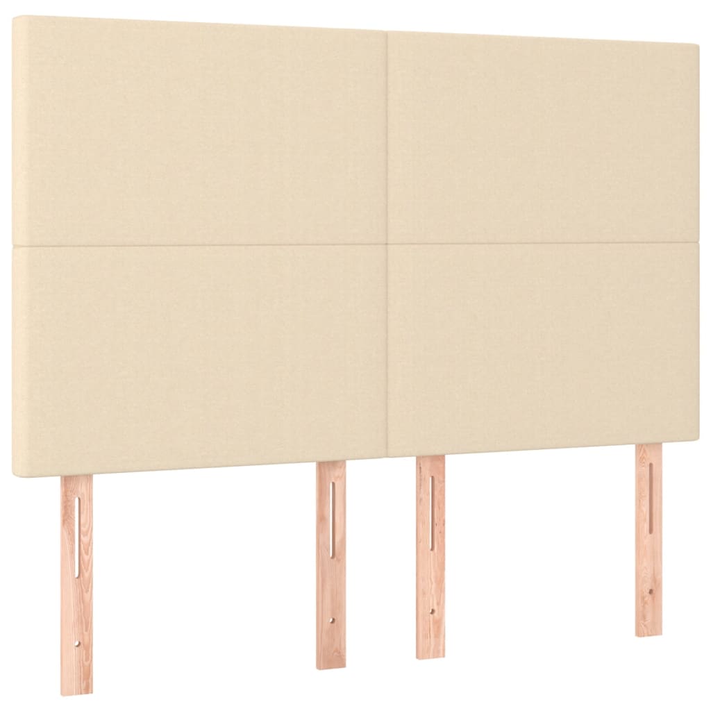 Cama box spring c/ colchão e LED 140x190 cm tecido cor creme