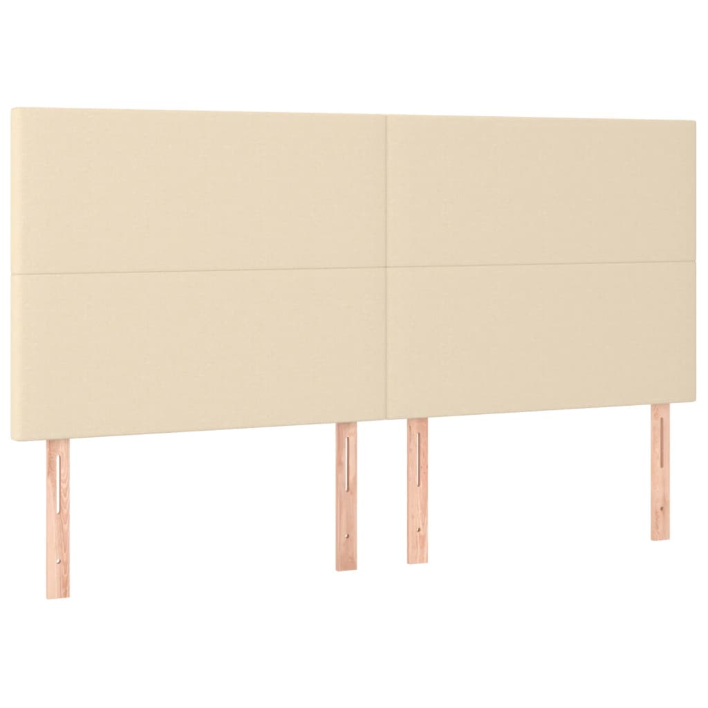 Cama box spring c/ colchão e LED 180x200 cm tecido cor creme