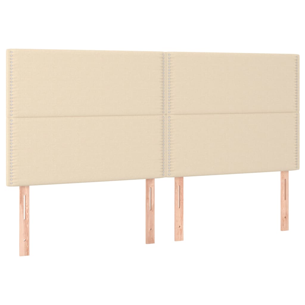 Cama box spring c/ colchão e LED 160x200 cm tecido cor creme