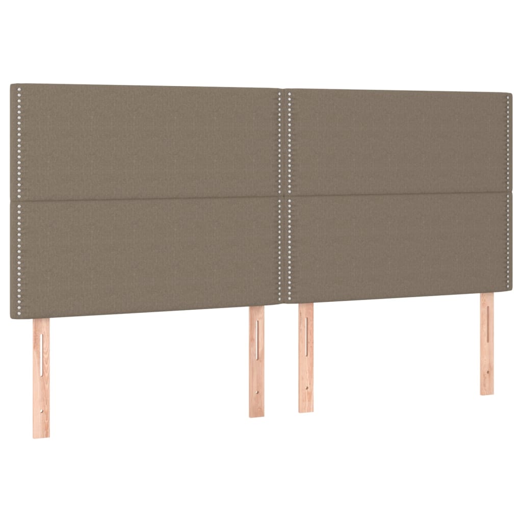 Cama box spring colchão/LED 180x200cm tecido cinza-acastanhado