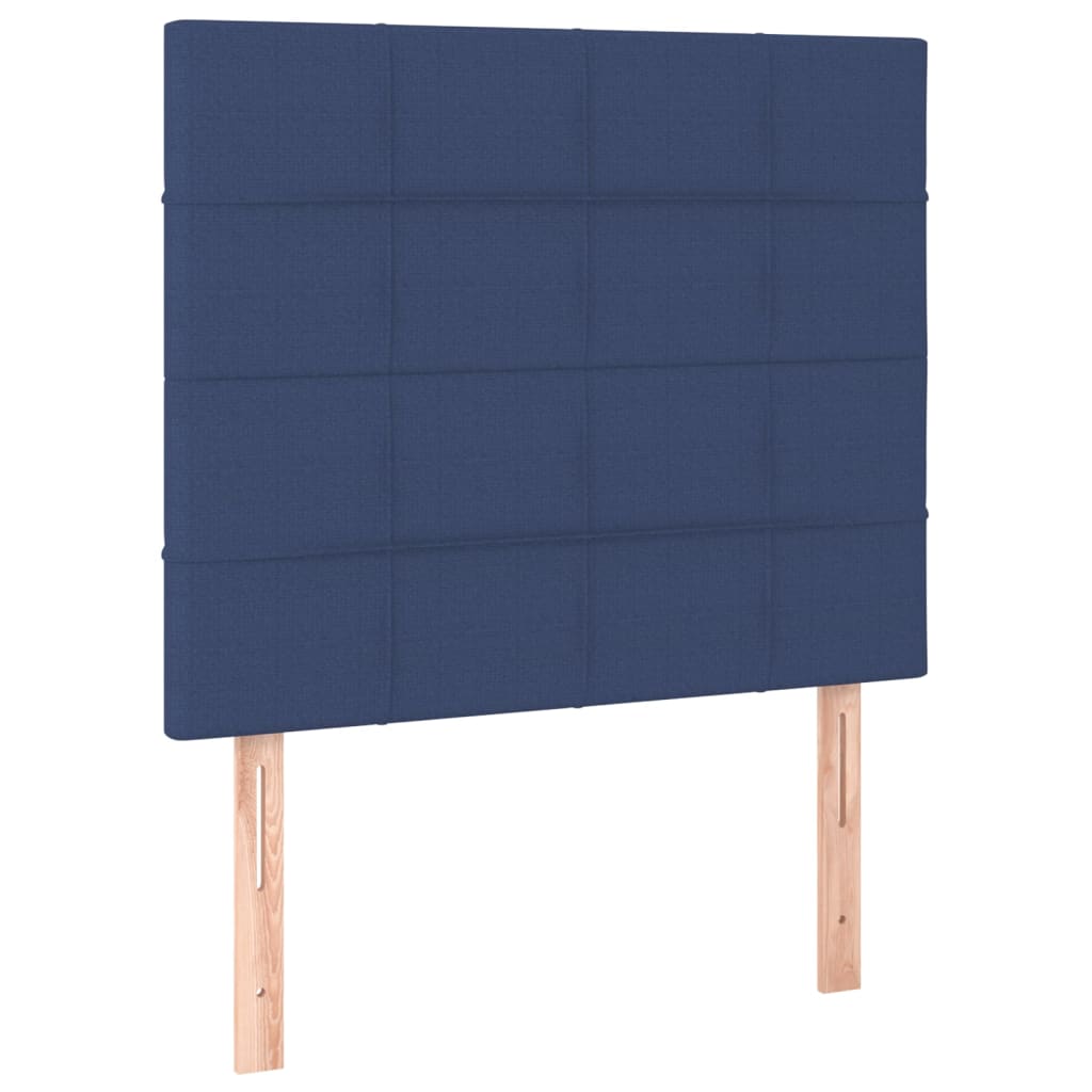 Cama box spring c/ colchão e LED 80x200 cm tecido azul