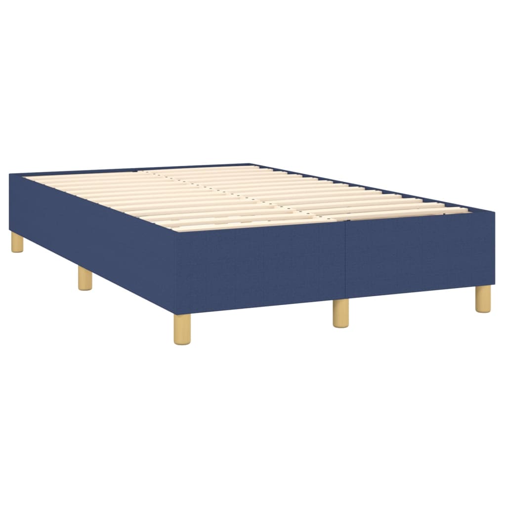 Cama box spring c/ colchão e LED 120x200 cm tecido azul