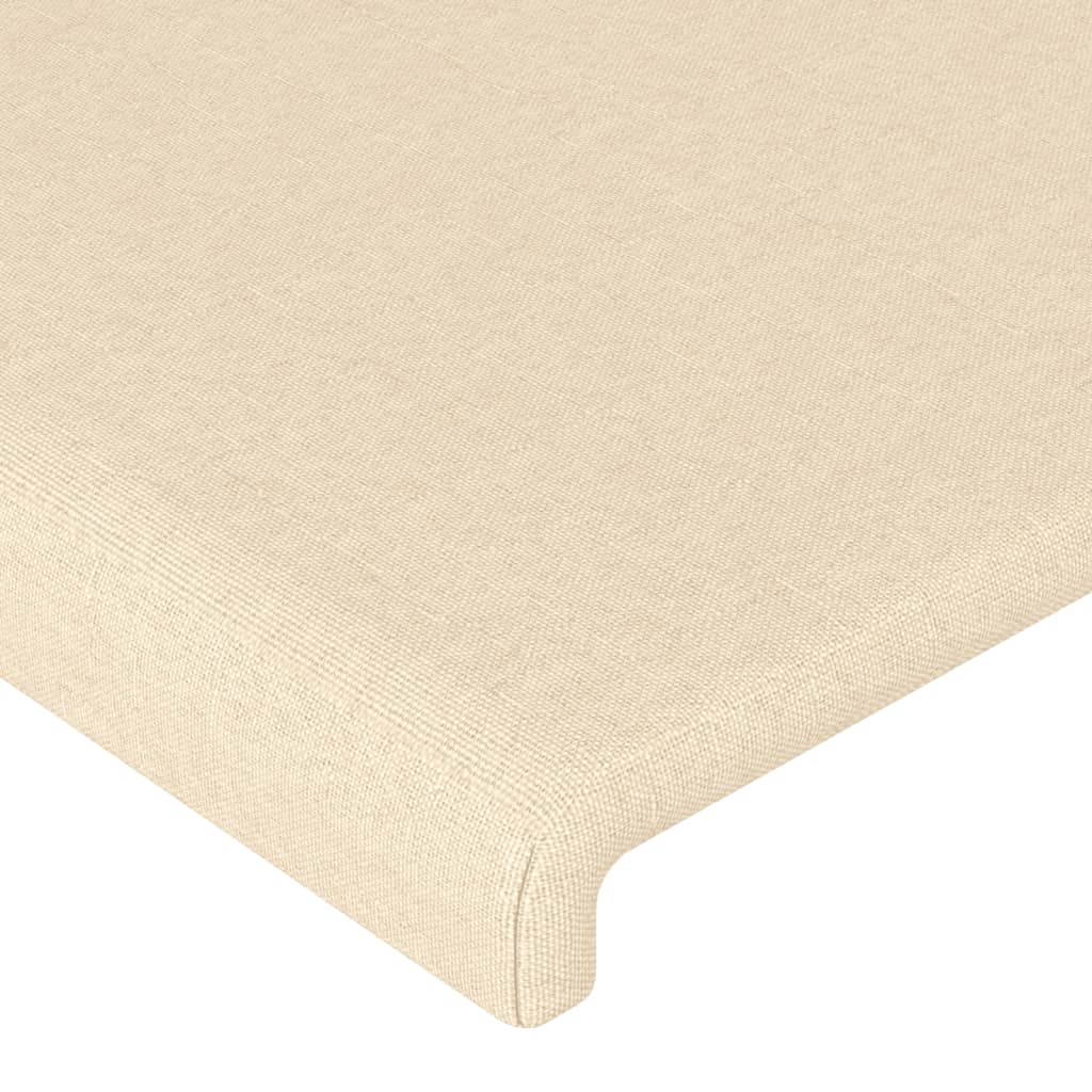 Estrutura de cama c/ cabeceira 100x200 cm tecido cor creme