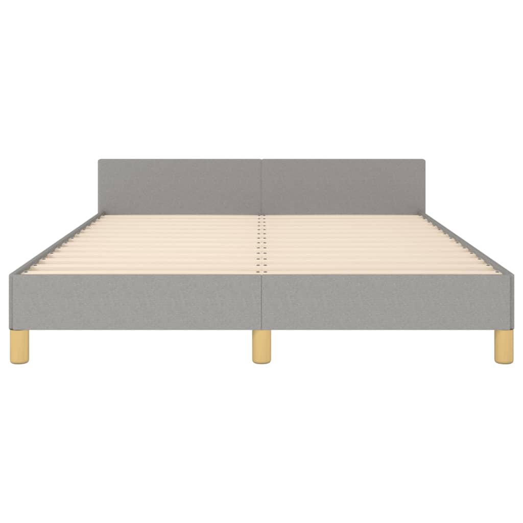 Estrutura de cama com cabeceira 140x200 cm tecido cinza-claro