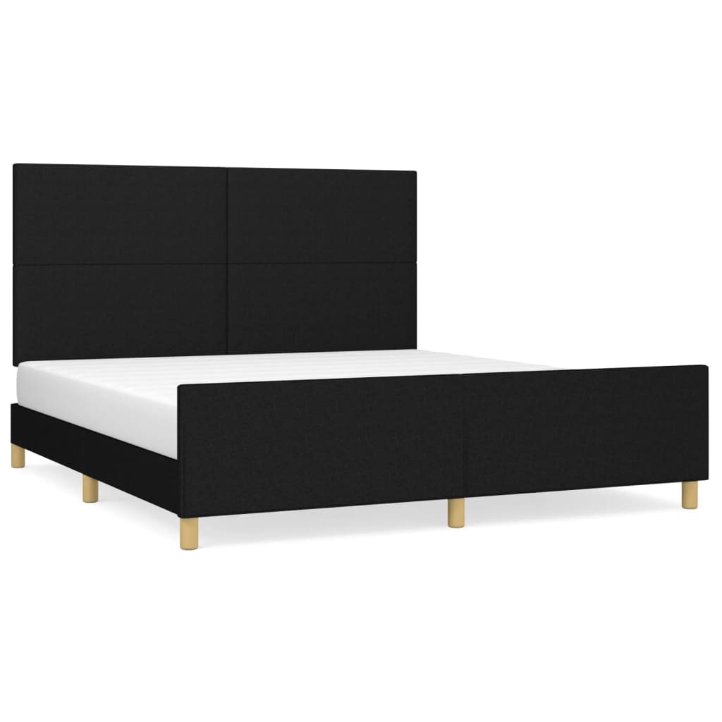 Estrutura de cama 160x200 cm tecido preto