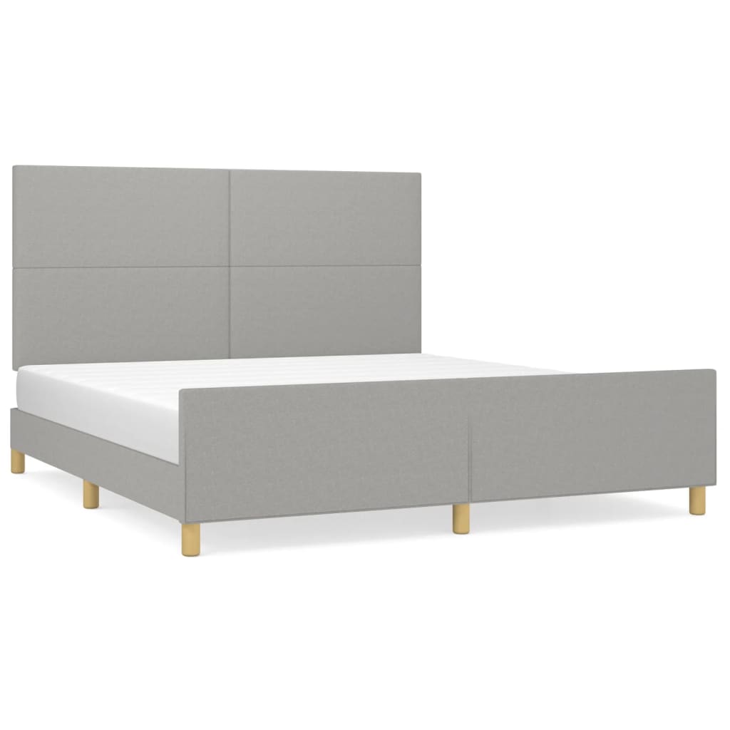 Estrutura de cama 180x200 cm tecido cinzento-claro