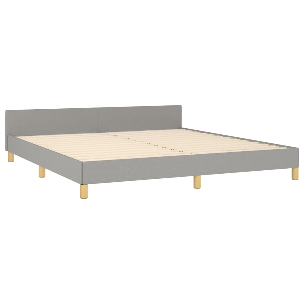 Estrutura de cama 180x200 cm tecido cinzento-claro