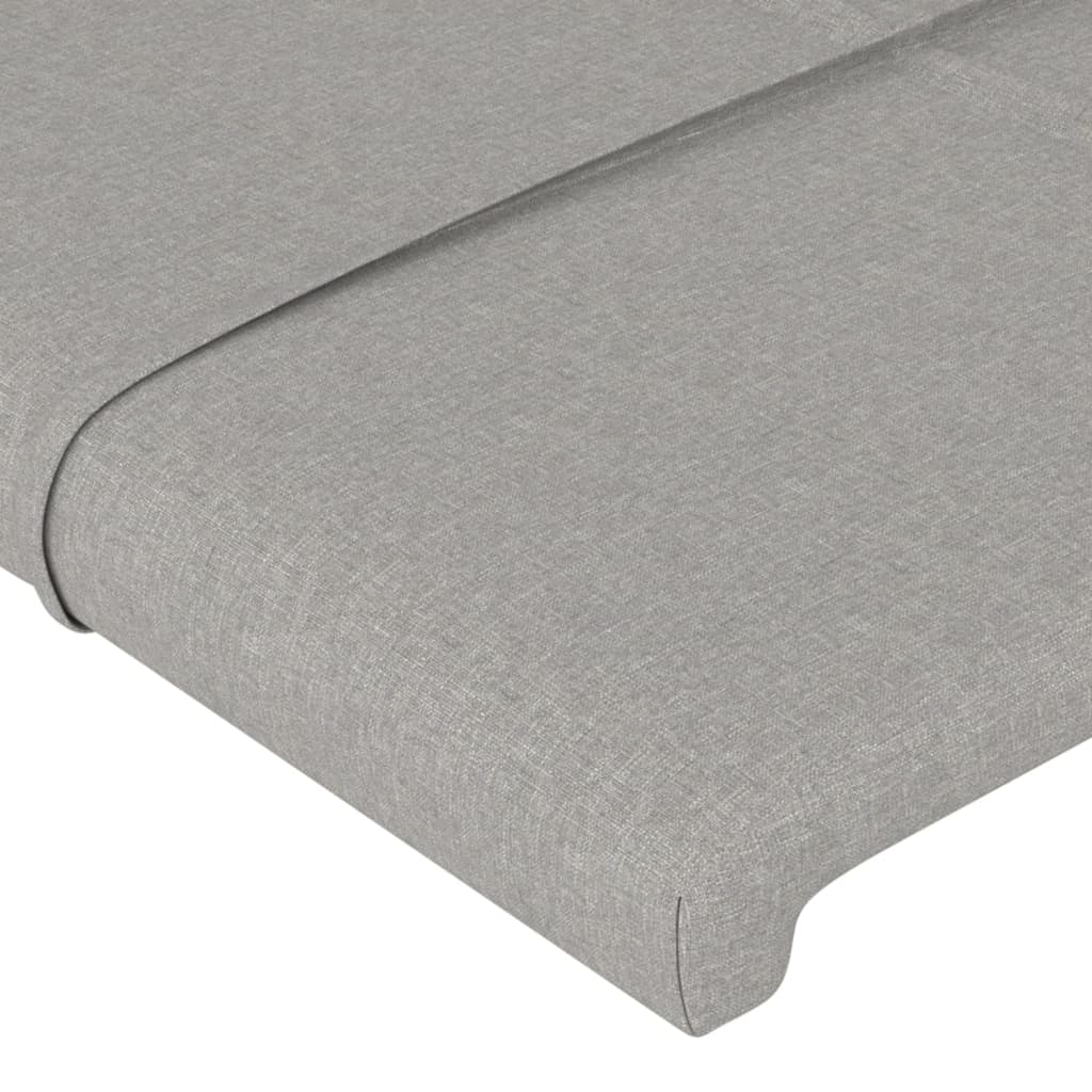 Estrutura de cama 200x200 cm tecido cinzento-claro