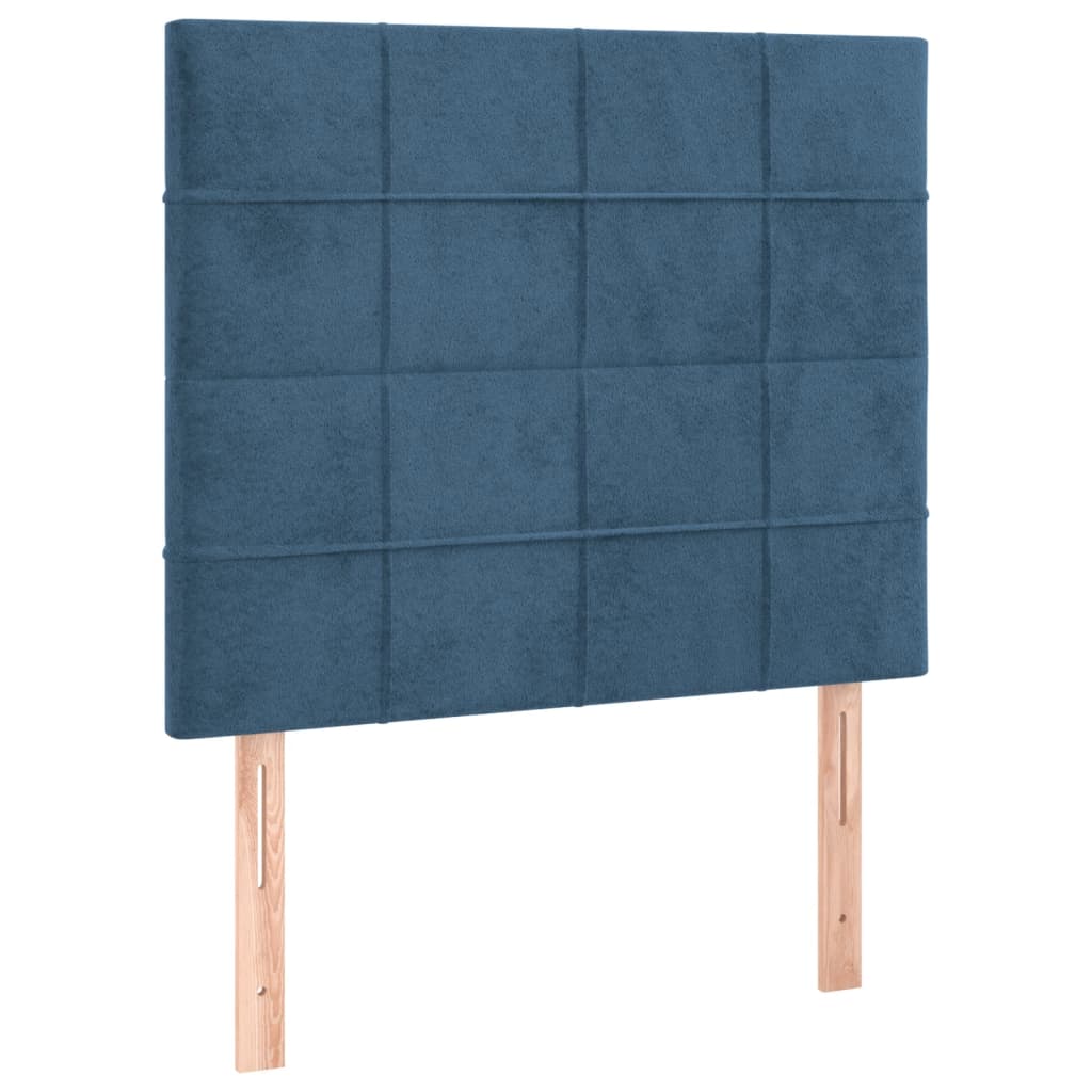 Estrutura de cama c/ cabeceira 80x200 cm veludo azul-escuro