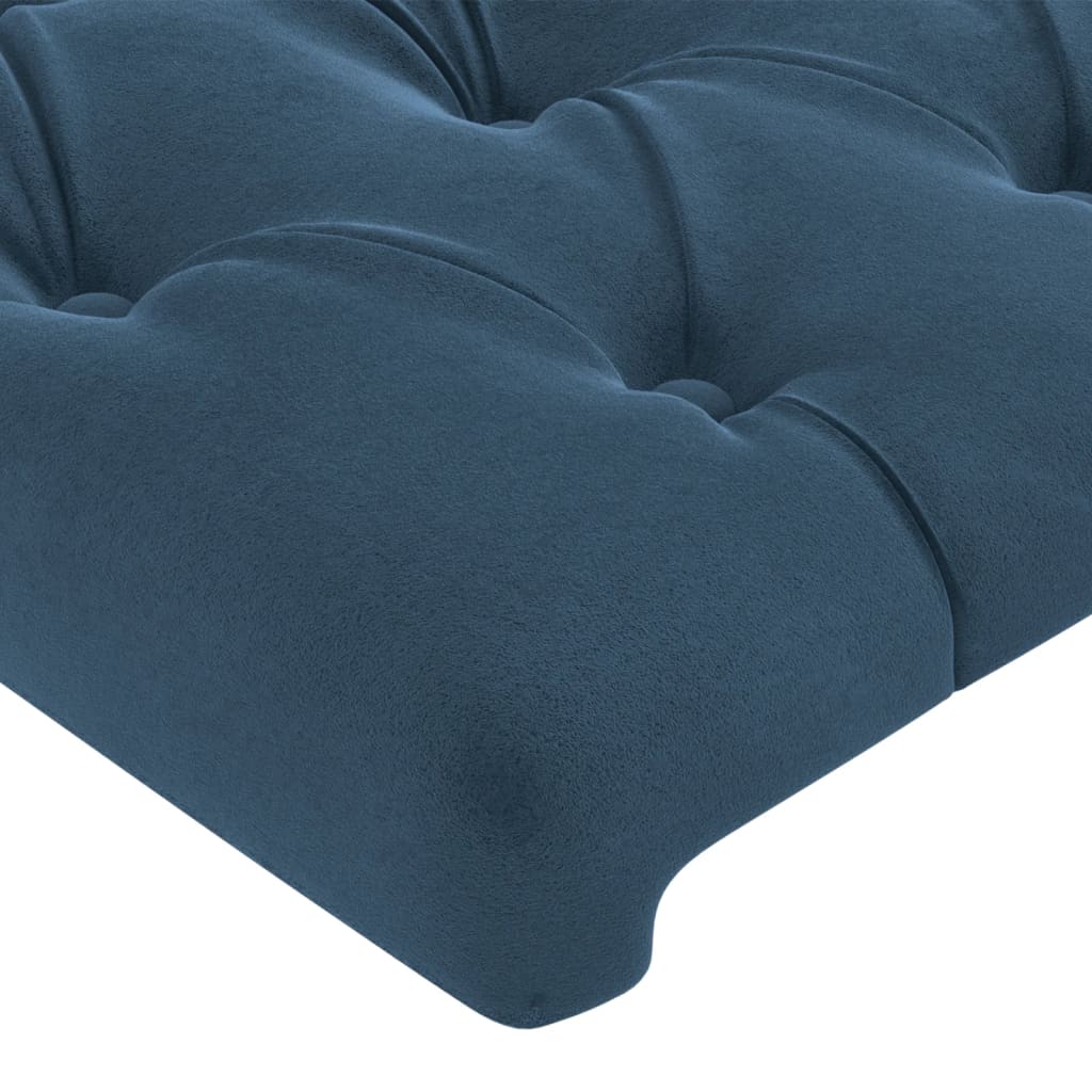 Estrutura de cama c/ cabeceira 180x200 cm veludo azul-escuro