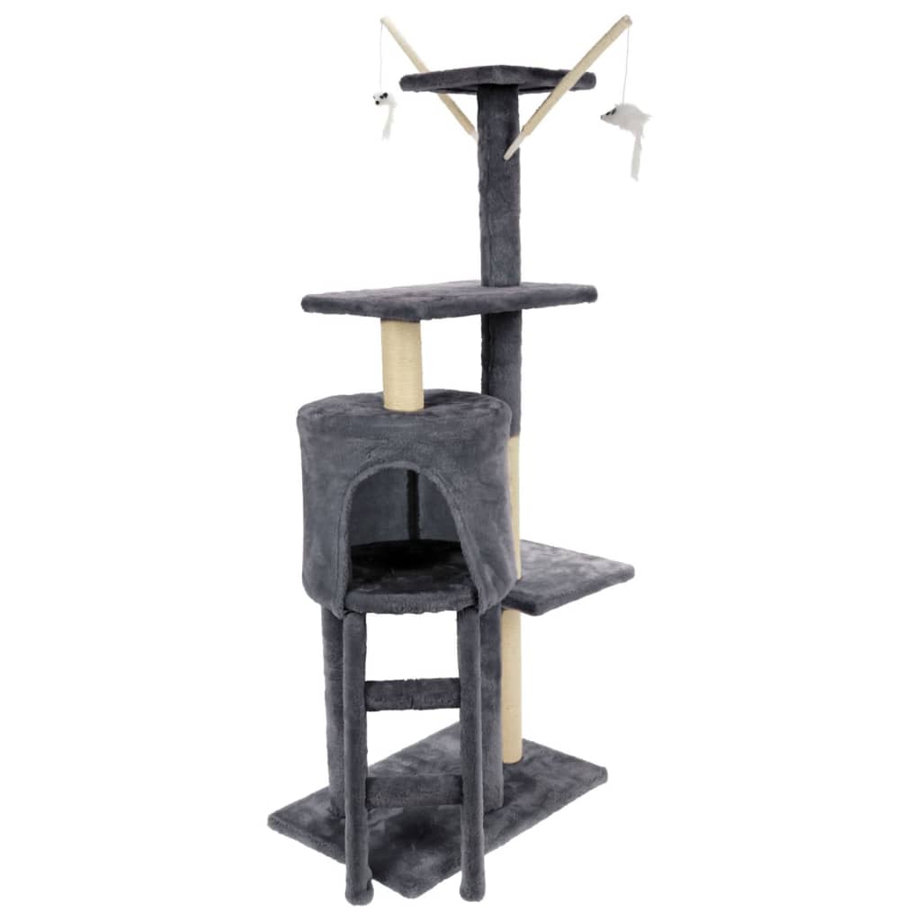 Pets Collection Torre arranhadora para gatos 45x30x110 cm cinzento