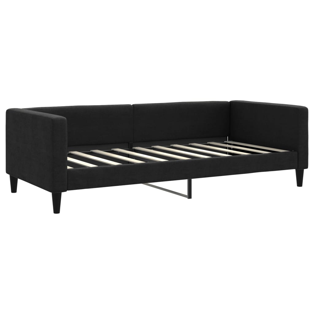 Sofá-cama com colchão 90x190 cm tecido preto