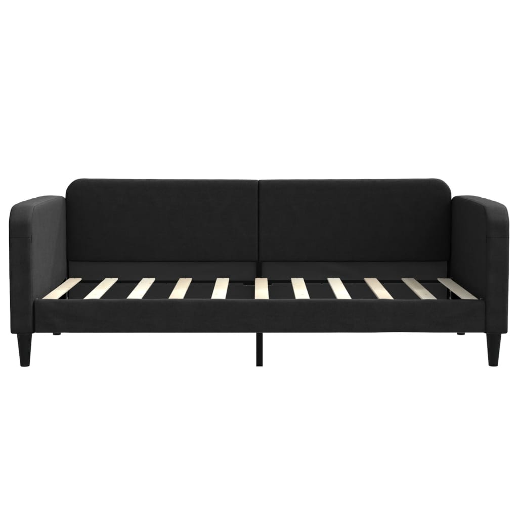 Sofá-cama com colchão 90x190 cm tecido preto