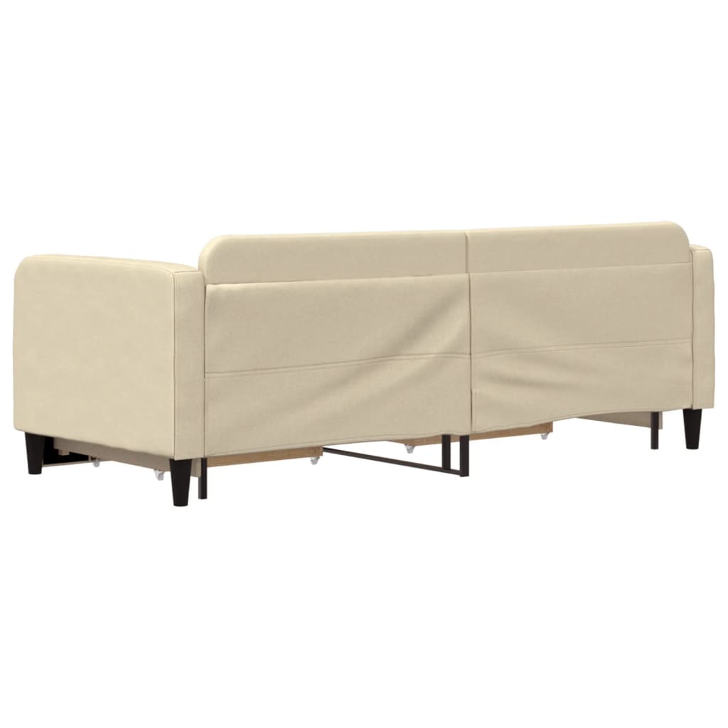 Sofá-cama com gavetão e gavetas 80x200 cm tecido cor creme