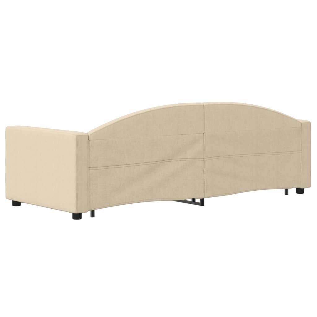 Sofá-cama com gavetão e gavetas 80x200 cm tecido cor creme