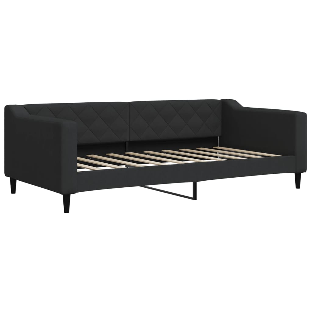 Sofá-cama com colchão 90x190 cm tecido preto