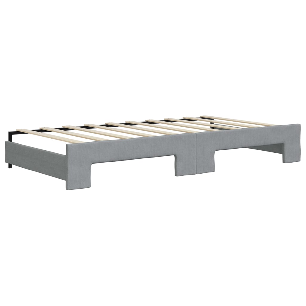 Sofá-cama c/ gavetão e colchões 90x190 cm tecido cinzento-claro