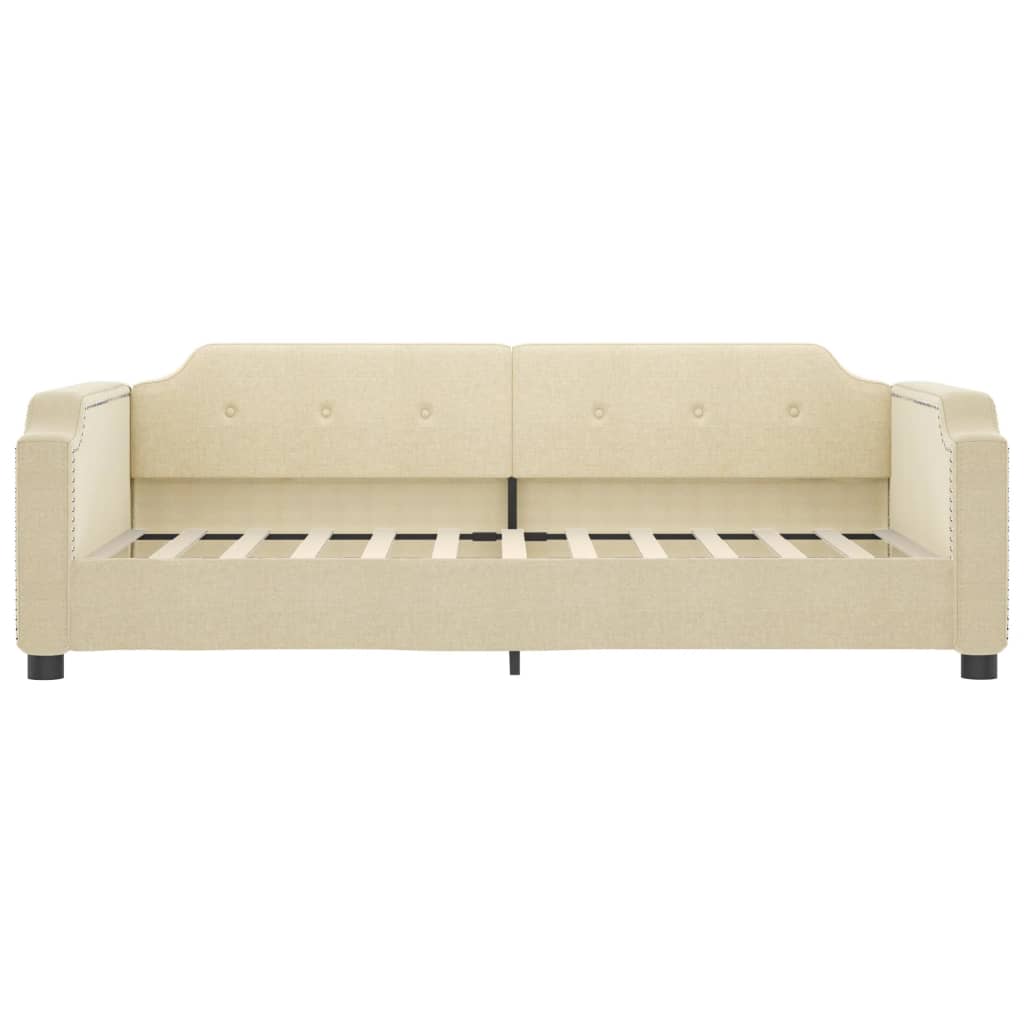 Sofá-cama com gavetão e gavetas 80x200 cm tecido cor creme