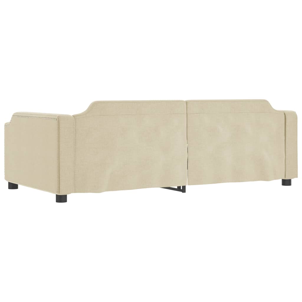 Sofá-cama com gavetão e gavetas 80x200 cm tecido cor creme