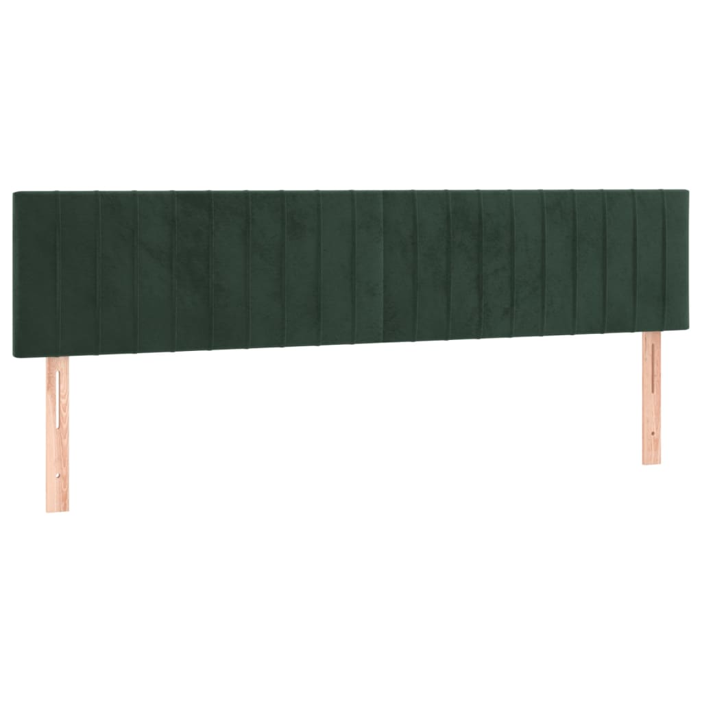 Cama com molas/colchão 180x200 cm veludo verde-escuro