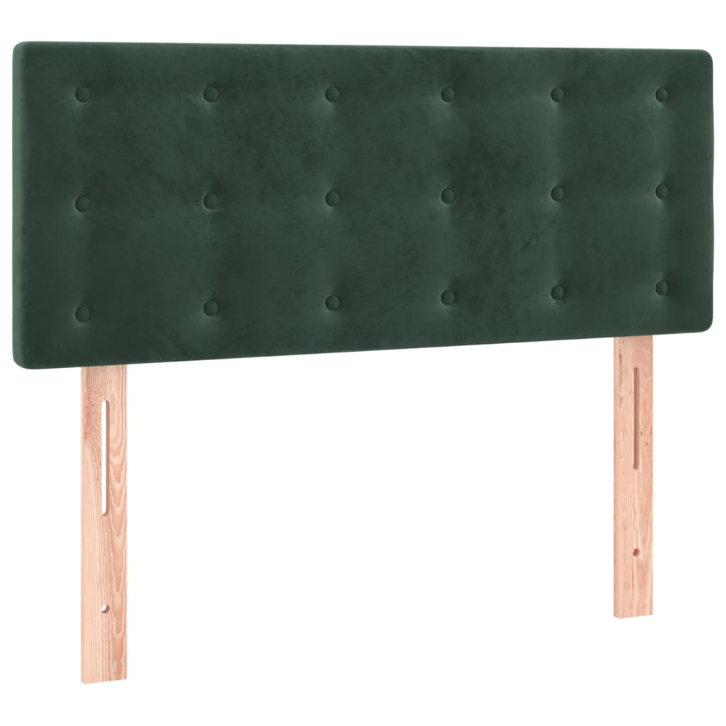 Cama boxspring com colchão 120x200 cm veludo verde-escuro