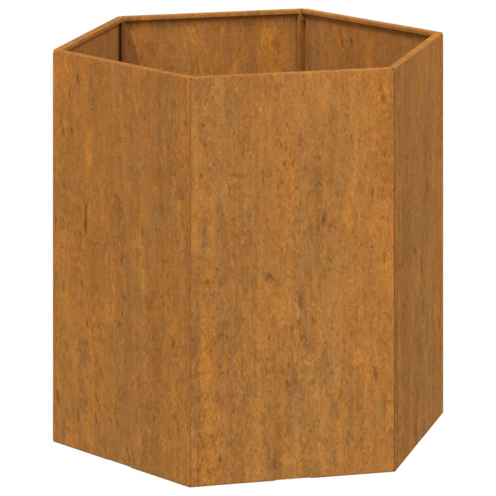 Vaso/floreira 40x40x45 cm aço corten cor enferrujado