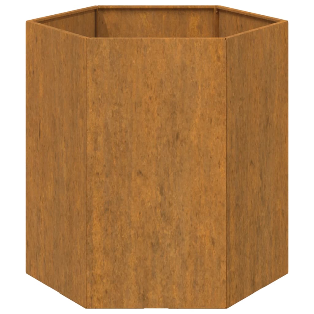 Vaso/floreira 40x40x45 cm aço corten cor enferrujado