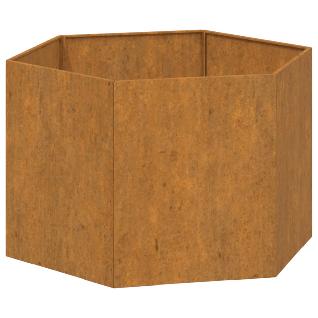 Vaso/floreira 60x60x45 cm aço corten cor enferrujado