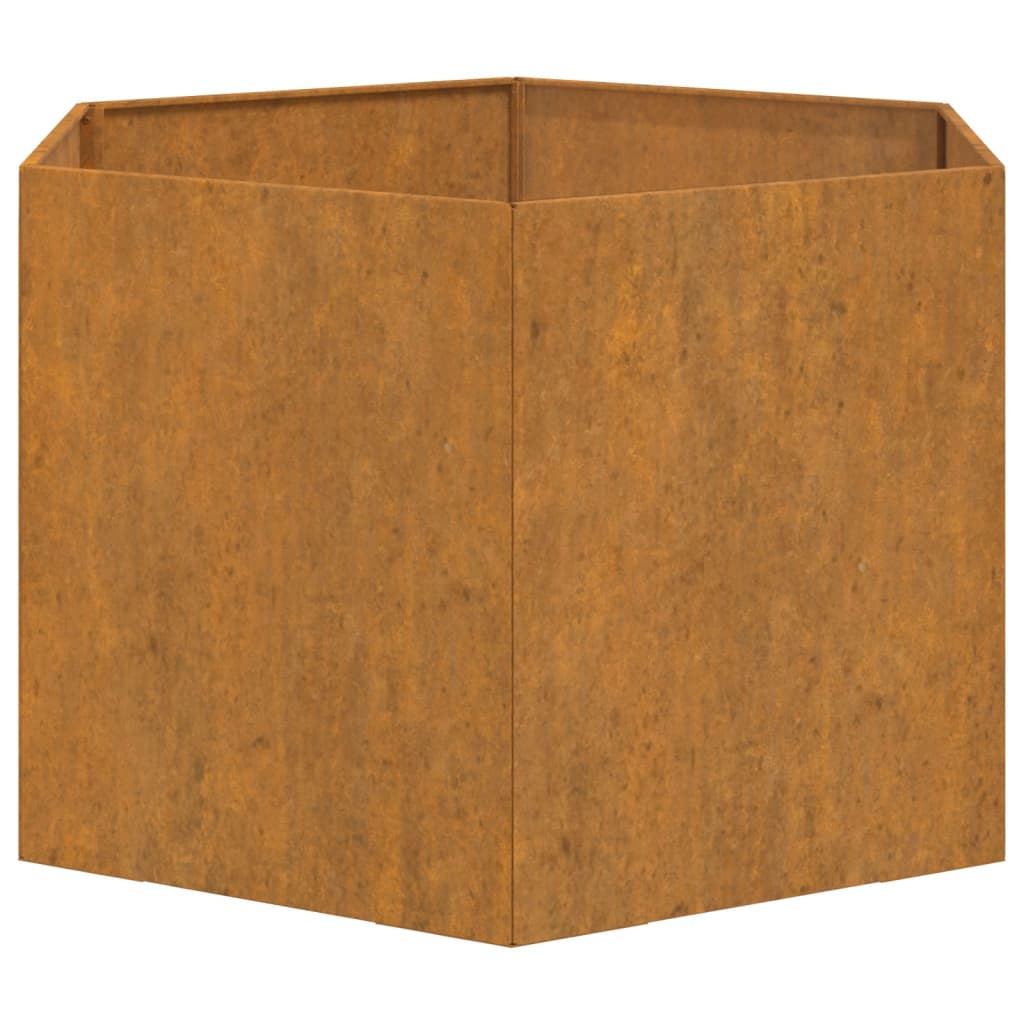 Vaso/floreira 60x60x45 cm aço corten cor enferrujado