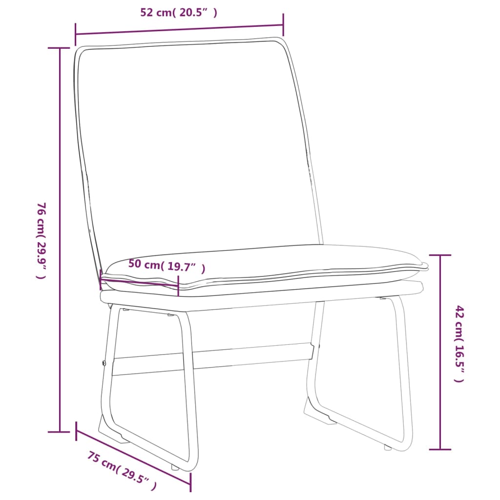 Cadeira lounge 52x75x76 cm tecido cor creme