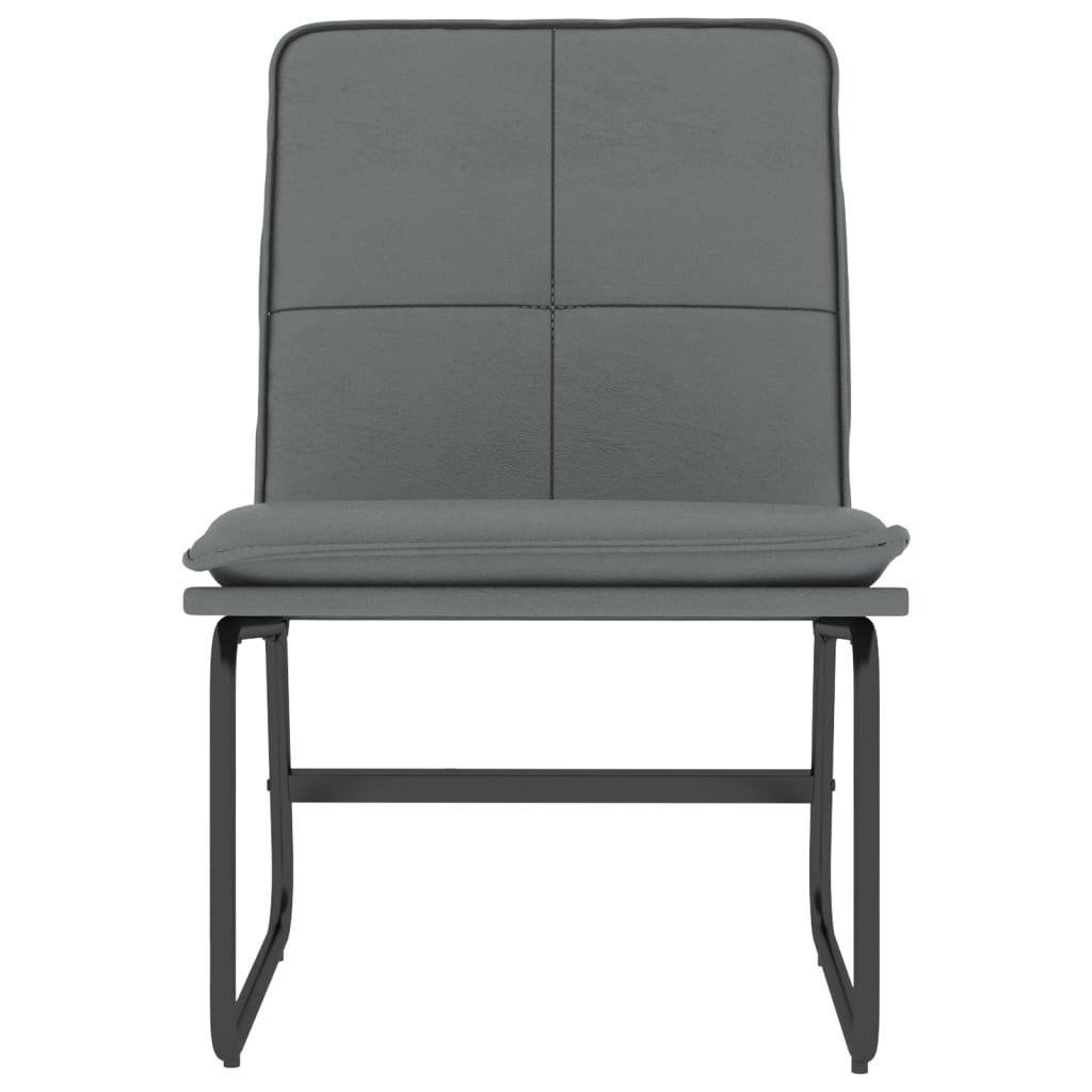 Cadeira lounge 54x75x76 cm couro artificial cinzento