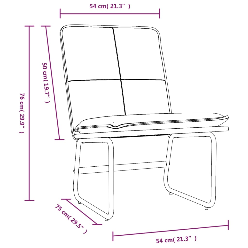 Cadeira lounge 54x75x76 cm couro artificial cinzento