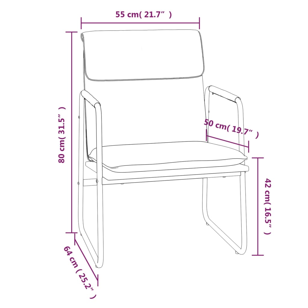 Cadeira lounge 55x64x80 cm tecido cinza-acastanhado