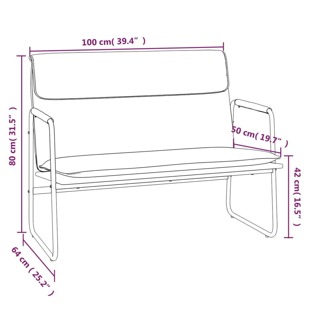 Banco 100x64x80 cm tecido cinzento-acastanhado