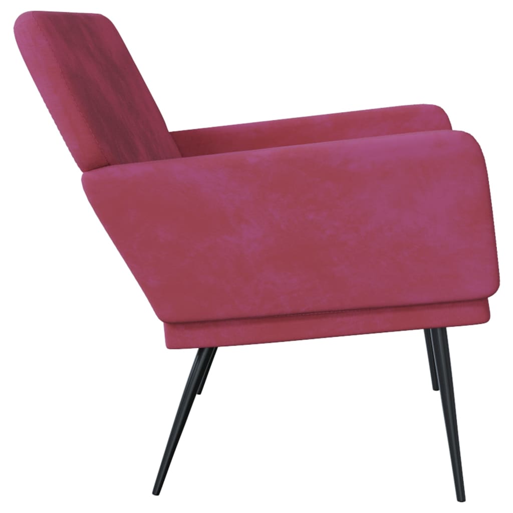 Banco 108x79x79 cm veludo vermelho tinto