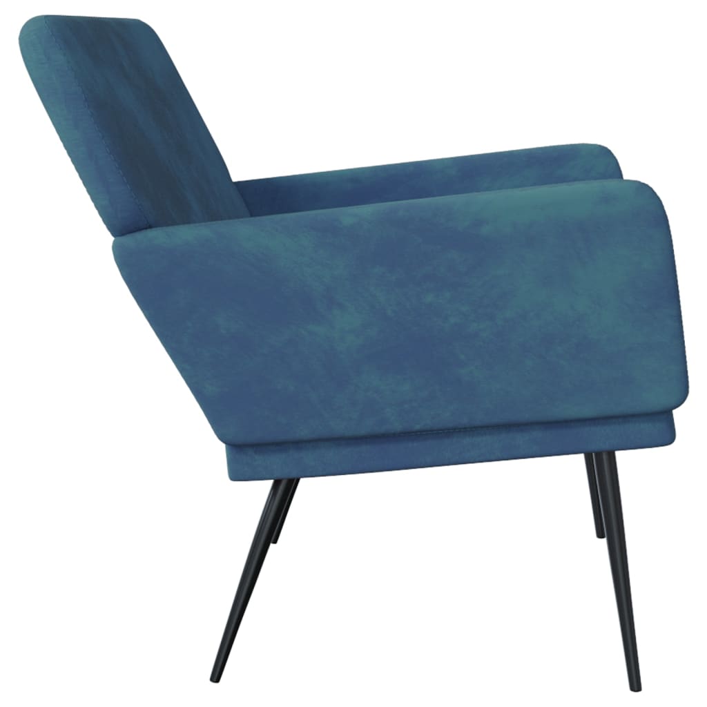 Banco 108x79x79 cm veludo azul