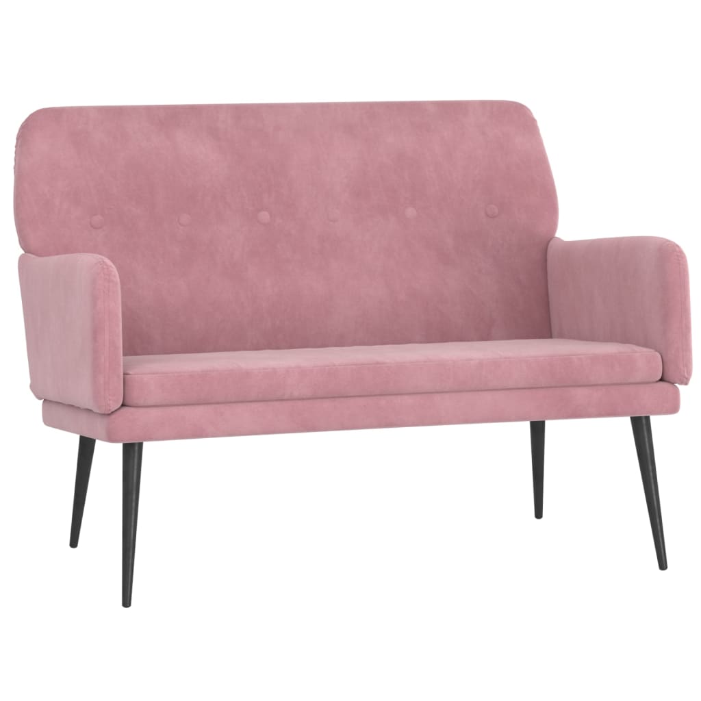 Banco 108x79x79 cm veludo rosa