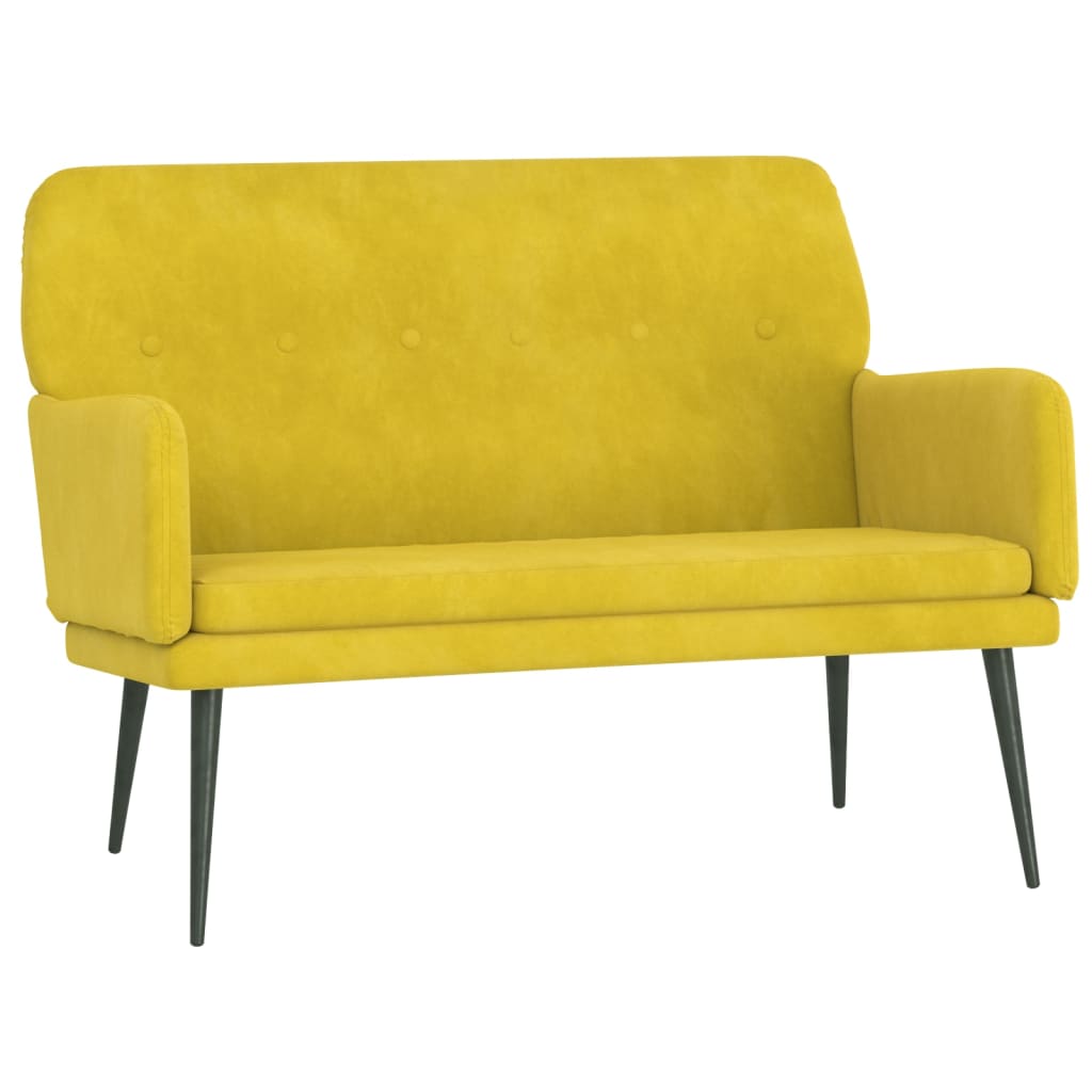 Banco 108x79x79 cm veludo amarelo