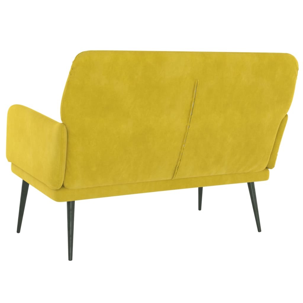 Banco 108x79x79 cm veludo amarelo