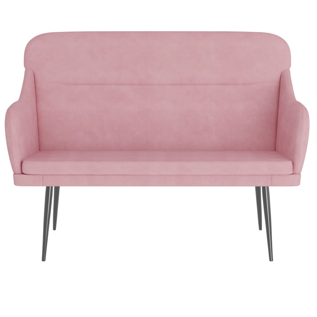 Banco 110x76x80 cm veludo rosa