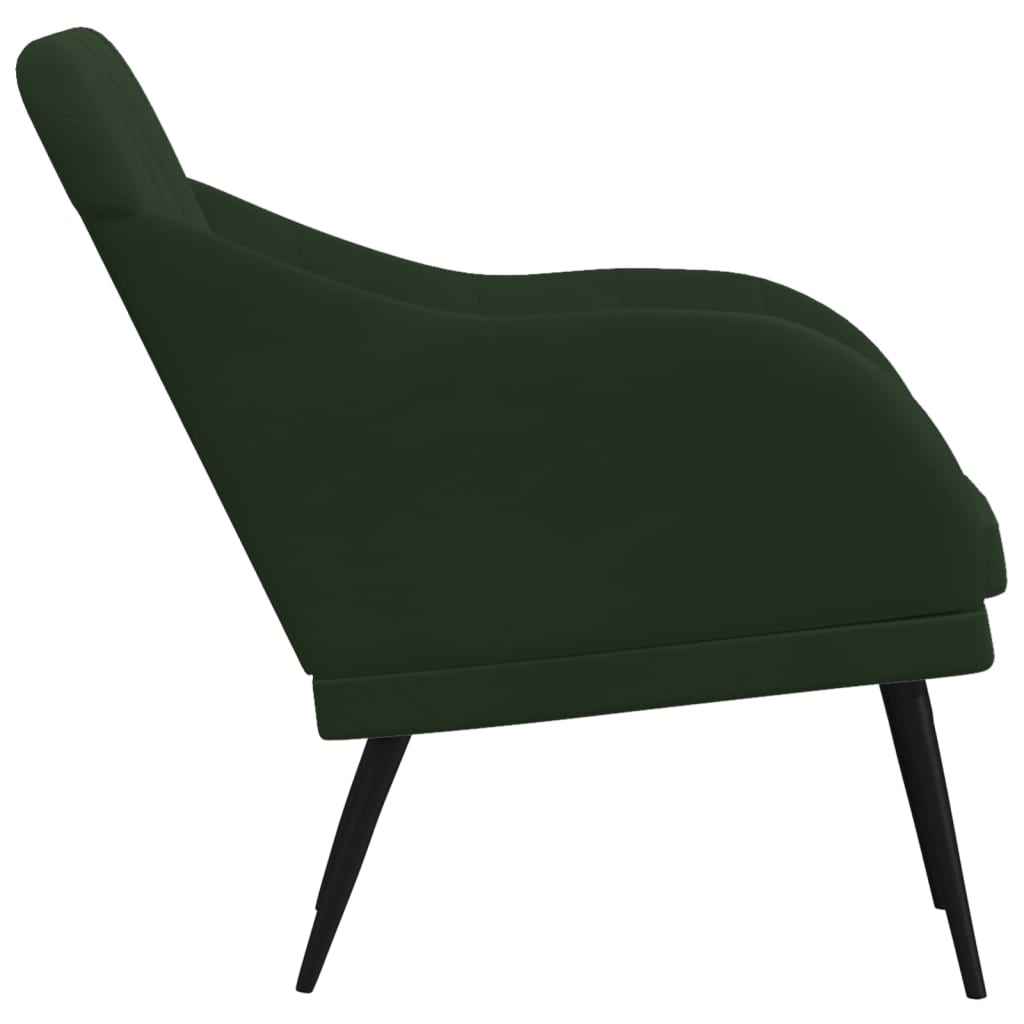 Cadeira c/ apoio de braços 63x76x80 cm veludo verde-escuro